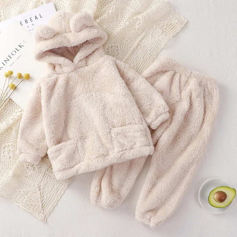 Children's Sleepwear New Autumn and Winter Home Set Cute Children Warm Clothes High-end Children's Two Piece Set
