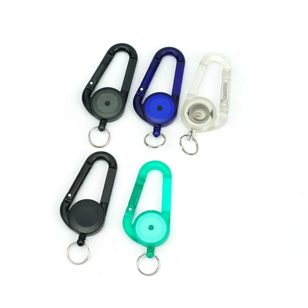 Office Student Anti Lost Card Holder Telescopic Badge Reel Clip Badge Holder Carabiner Keychain Easy Pull Buckle