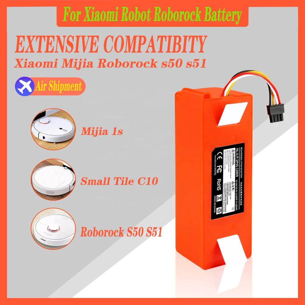 

100% NEW 5200mAh 14.4V li-ion Battery Vacuum Cleaner accessories for xiaomi mi robot Robotics cleaner roborock S50 S51 T4 T7 T6