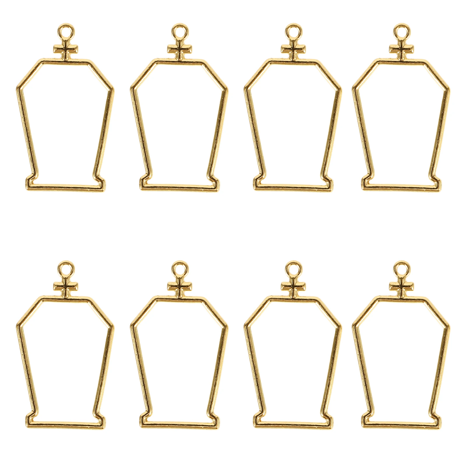 

10 Pcs Metal Blank Resin Epoxy Bezels Coffin Shape Pendants Jewelry Making Accessories Lightweight Durable Handmade Charm