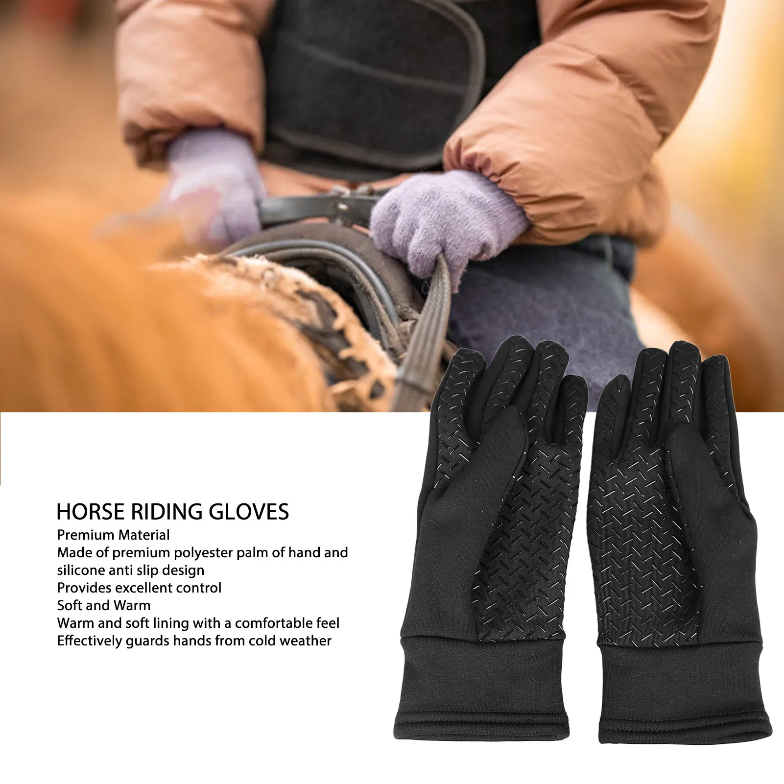 Horse Riding Gloves Soft Warm Prevent Slip Professional Winter Equestrian Gloves for Cycling Hiking Warm Horse Riding Gloves