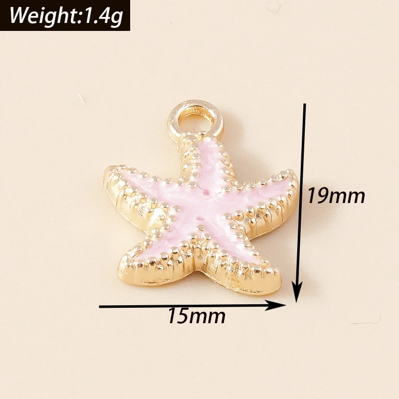Duarte 10 Stück/Set Niedliche Metall-Anhänger mit Meereslebewesen wie Seesterne, Muscheln und Krabben für Schmuckherstellung, Ohrringe, Halsketten, DIY-Bastelarbeiten und Geschenke – Detail 13