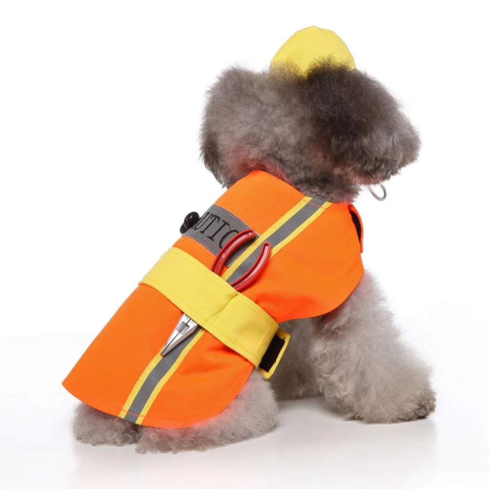 

Party Dog Costume Festival Wear for Pets Engineer Appearance Design Soft Skin-Friendly Fabric Ideal for Birthday Gift Photo