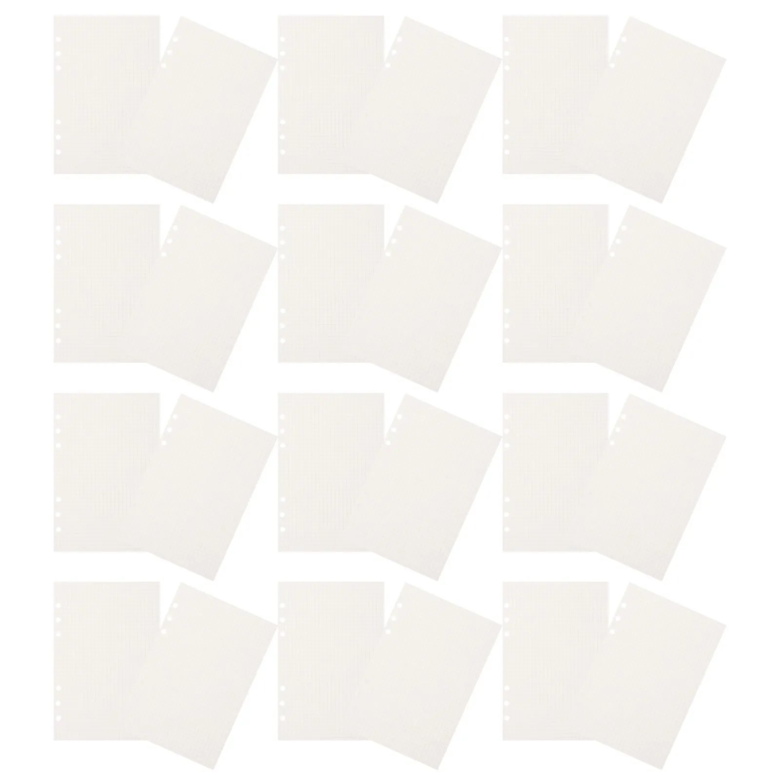 225Pcs A5 Loose Leaf Notebook Refill Paper 6 Ring Grid Layout for Daily Planner Binder Journal Notepad to Do List Monthly