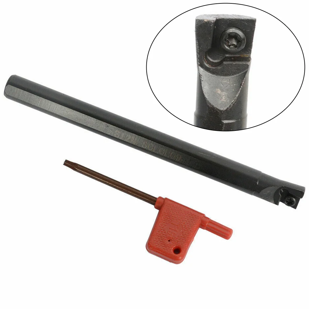 Portaherramientas Portaherramientas de torneado BARRA DE BORING INDEXABLE Mano izquierda 95 grados S12M-SCLCL09 con llave T8 Negro Hogar