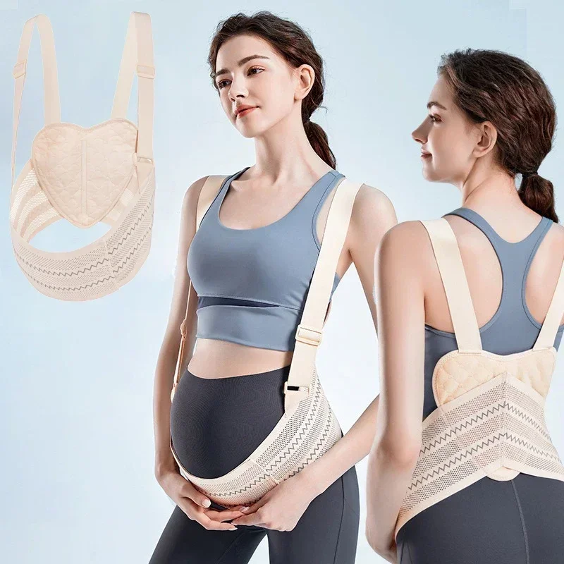 

1Pc Women Maternity Belly Band Back Support Belt Abdominal Binder for Pregnant, Pregnancy & Postpartum, Beige, Pink