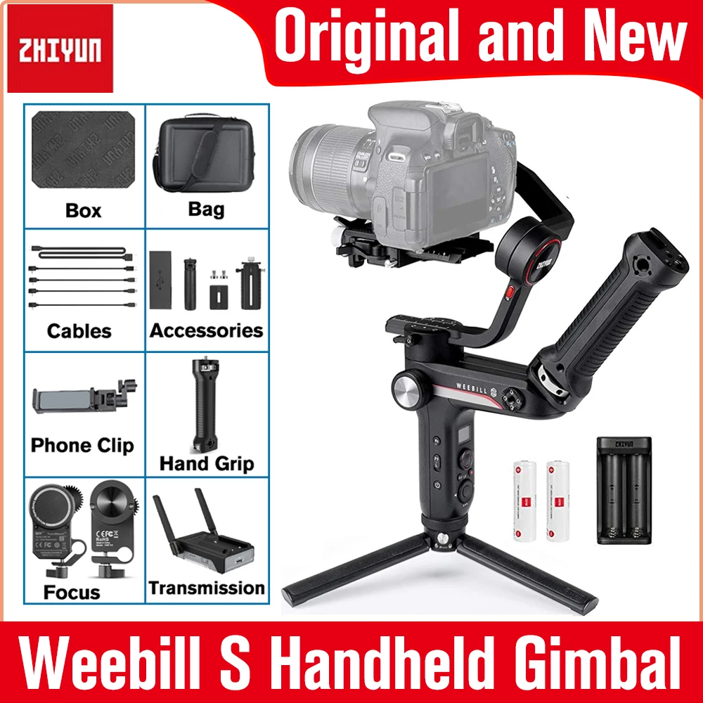 Zhiyun Weebill S 3-Axis Handheld Gimbal Stabilizer for Sony Panasonic LUMIX Nikon Canon DSLR and Mirrorless Camera