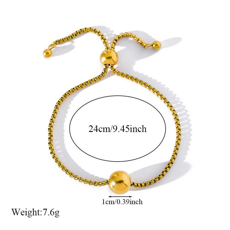 EILIECK 316L Edelstahl Goldfarben Perlenkette Armband-Set für Damen Neues Trendiges Schmuckset mit Kordelzugkette – Detail 4
