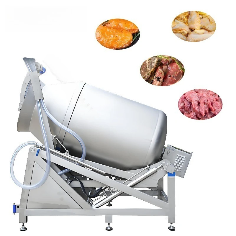 Customized meat curing kneader tumbling machine vacuum hydraulic inclined stainless steel for ham sausage meat product factory