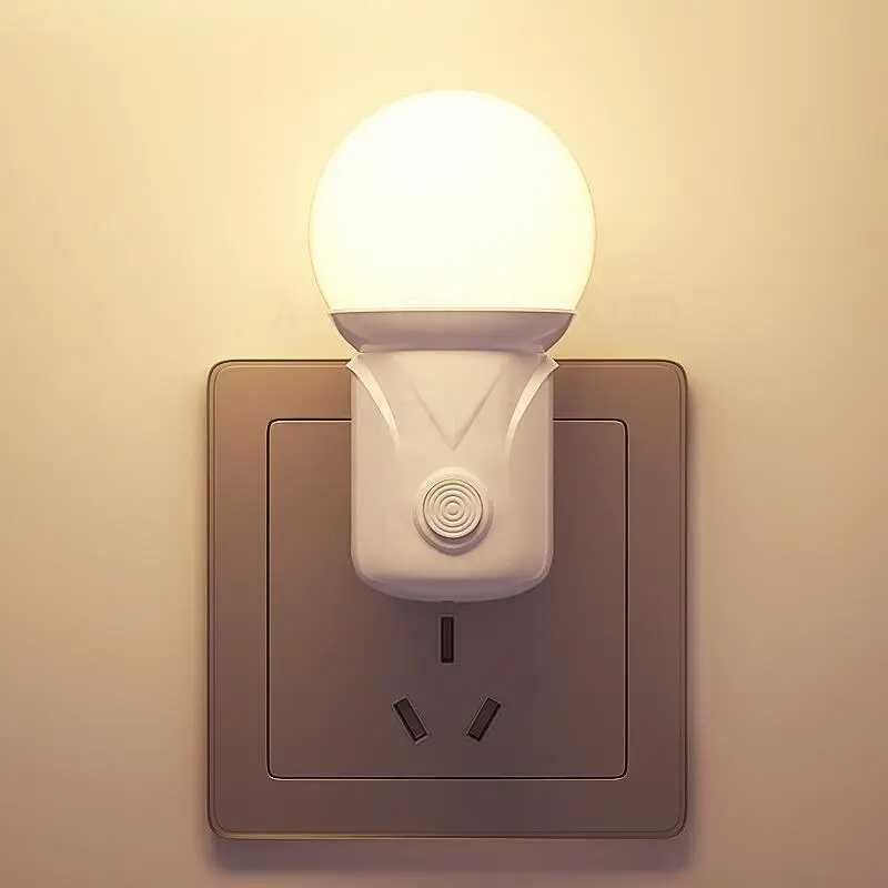 NEW LED Plug-in Night Light 2-color Baby Nursing Eye Sleep Light Bedroom Socket Lights Energy Saving Cute Corridor Lamp Balcony