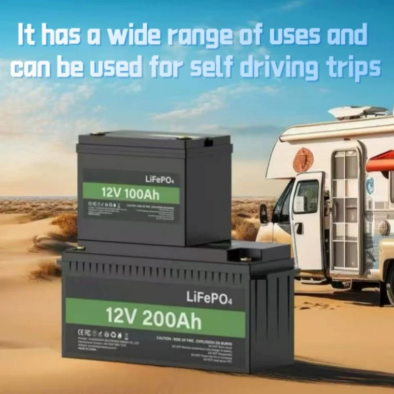 Baterai au Lithium fer Phosphate 12 volt 100Ah avec compteur LED, baterai LiFePO4,de vie de 10 ans, Protection basse e