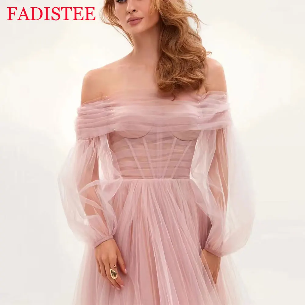 Evening Gown For Women Off The Shoulder Tulle A Line Elegant Party Dresses Prom Dresses 2024 Luxury Gowns Fashion فساتين سهرة image 3