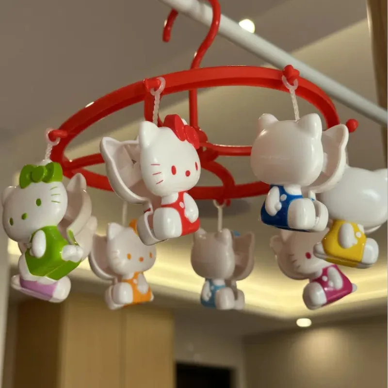 

MINISO Hello Kitty Kawaii Anime Cartoon Clothes Rack Thickened Round Clothes Rack Clip Underwear Sock Clip Birthday Present