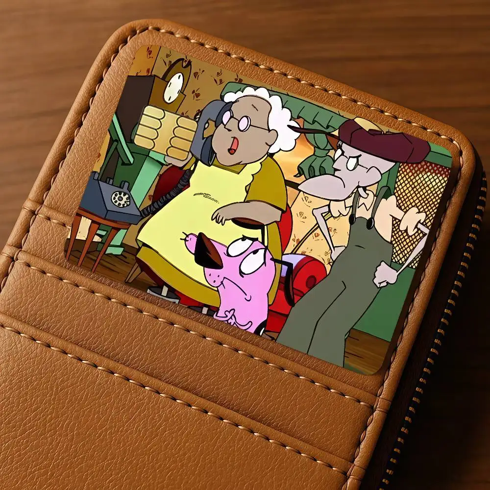 الكرتون C-Courage C-Cowardly D-Dog بطاقة الائتمان لخصم البنك حماية الزخرفية 4 قطعة المضادة للخدش ملصقات مقاومة للماء Bu #4