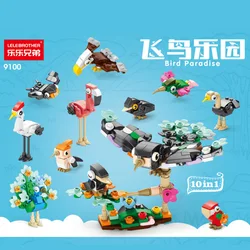 Flamingo Eagle Crow Parrot Ostrich Woodpecker Bird Paradise Animal Kindergarten Gift Children's Brickheadz Assembly Block Toys