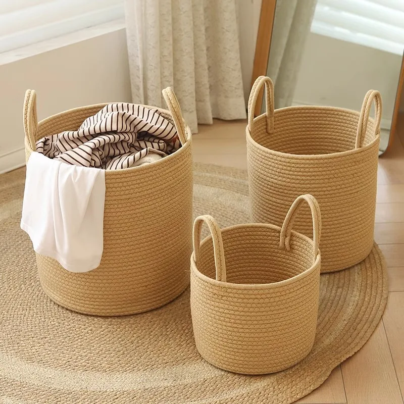 

Laundry Basket Woven Laundry Hamper for Decor Storage of Dirty Clothes Toys and Blankets in Bathroom Baby Room and Living Room