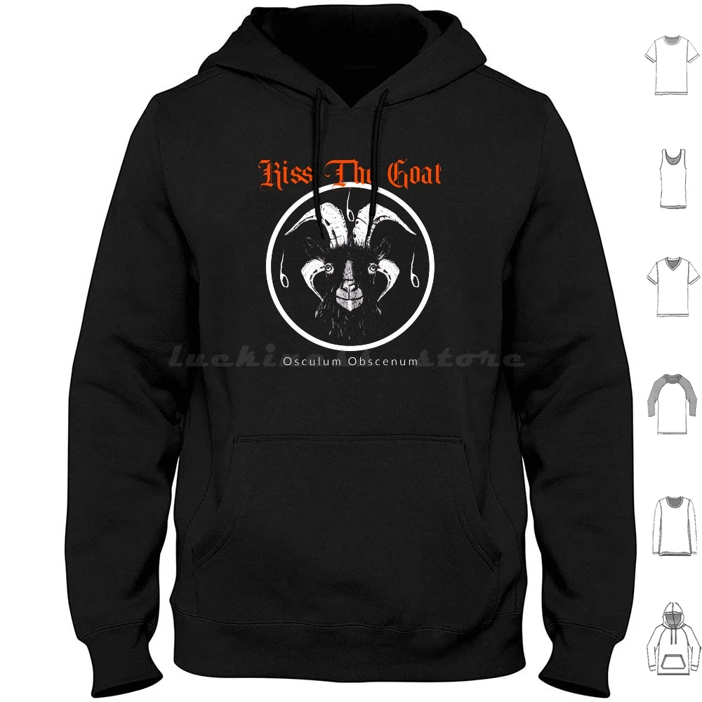 Kiss The Goat Sudadera con capucha de algodón de manga larga Ghost Ghost Bc Satan Lucifer Papa Emeritus Cardinal Copia Ghoul sin nombre Ghoul