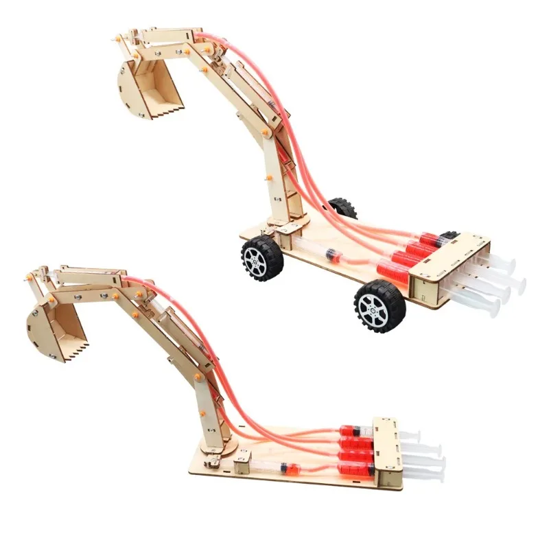 Handmade Hydraulic Excavator DIY Student Technology Small Production Science and Education Toy Model Science Experiment Toy