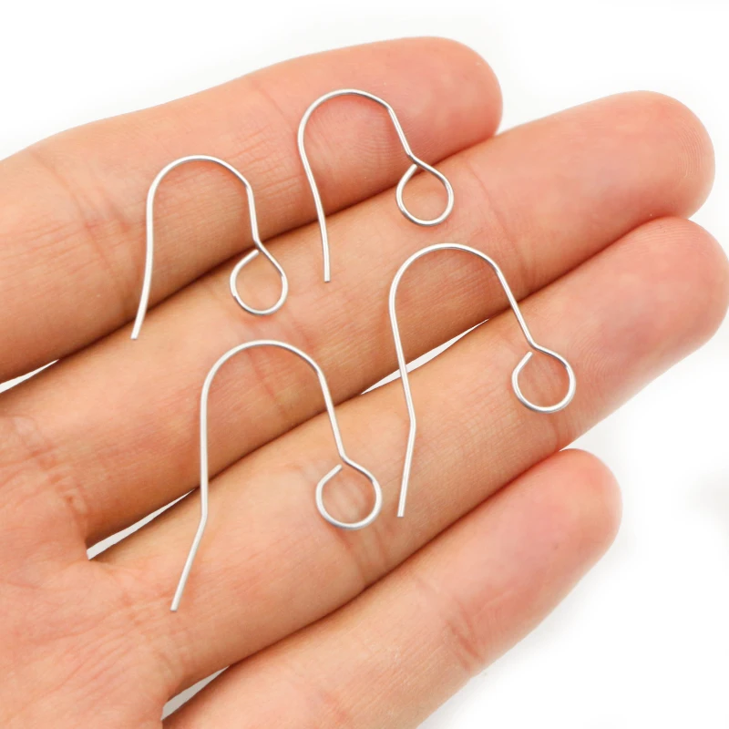 Never Fade 100pcs 19x16/27x20mm Stainless Steel Gold Plated DIY Earring Findings Clasps Hooks Jewelry Making Accessories Earwire