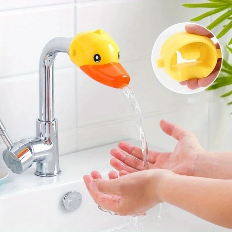 Kids' Silicone Faucet Extender - Cartoon Design, Splash-Proof Hand Washing Aid