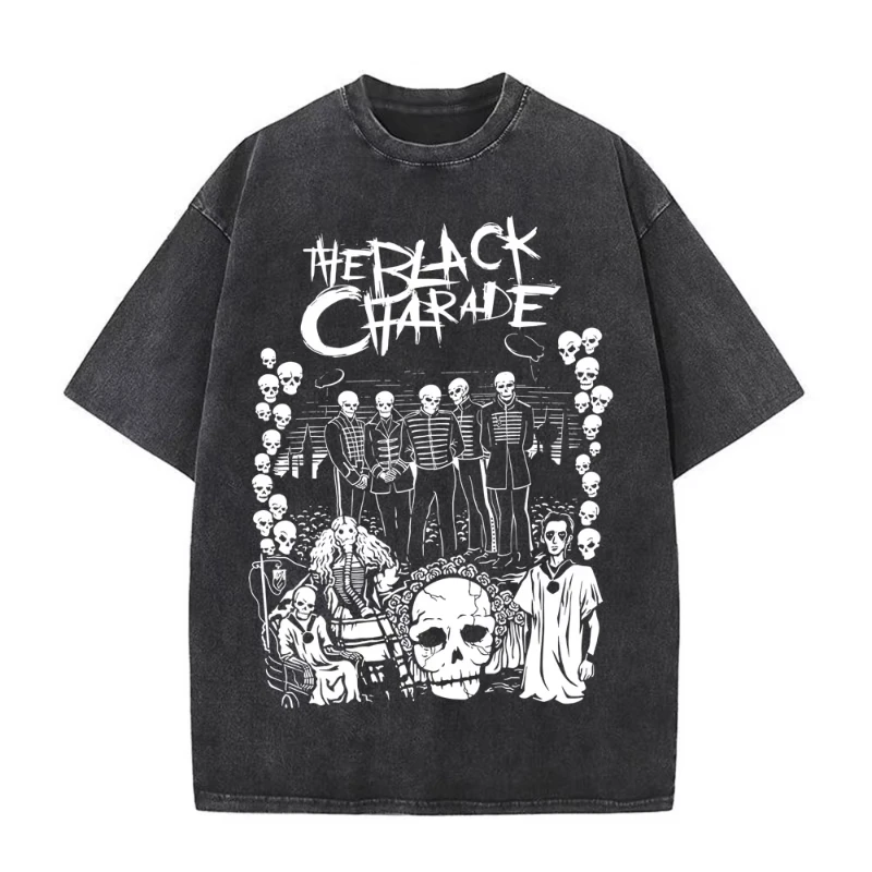 2026 Rock Band My Chemical Romance Vintage Washed T-shirt Three Cheers Sweet Revenge Gothic T-shirts Men's Women Cotton T Shirts