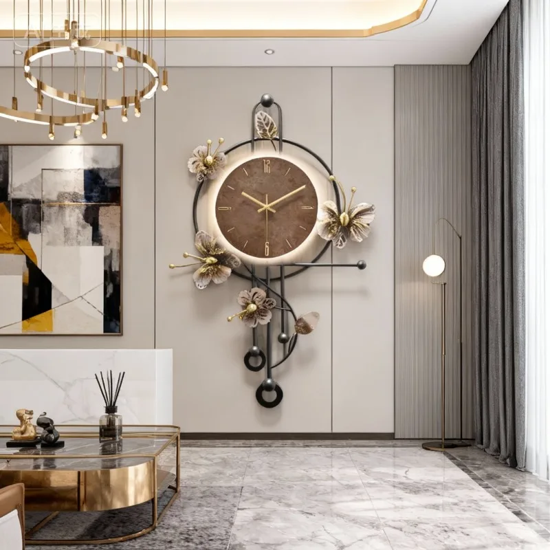 Luminous Wall Clock Modern Decorative Wall Watch Luxury Aesthetic Living Room Clocks Minimalist Silent Elegant Large Watches