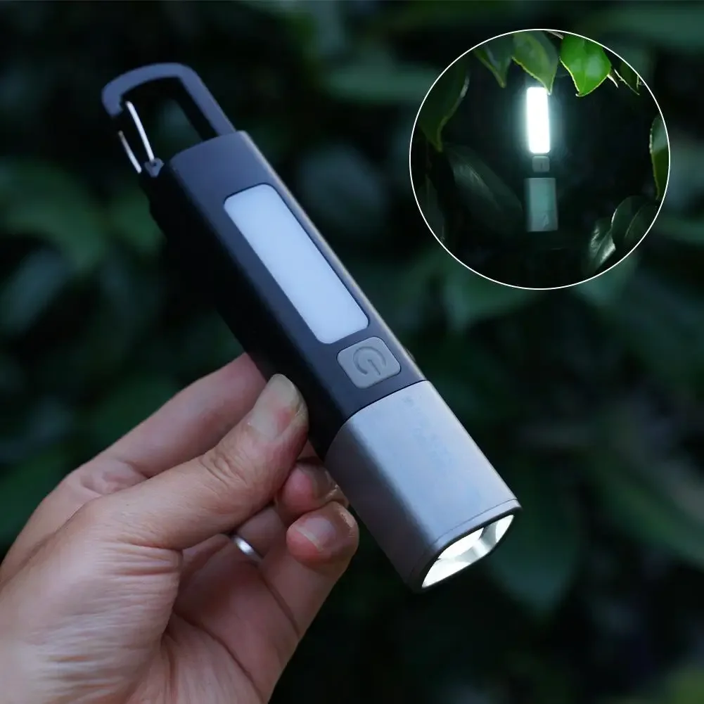 

Smiling USB Charging Strong Lighting ABS Flashlamp Waterproof Portable Small Flashlight COB Side Lamp Camping