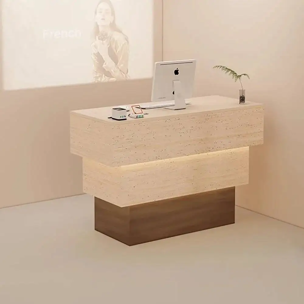 مكتب سوبر ماركت مكاتب الاستقبال مخزن تصميم بسيط نمط مكتب أمامي فاخر منصة مشروبات صالون Mostrador Negocio الأثاث