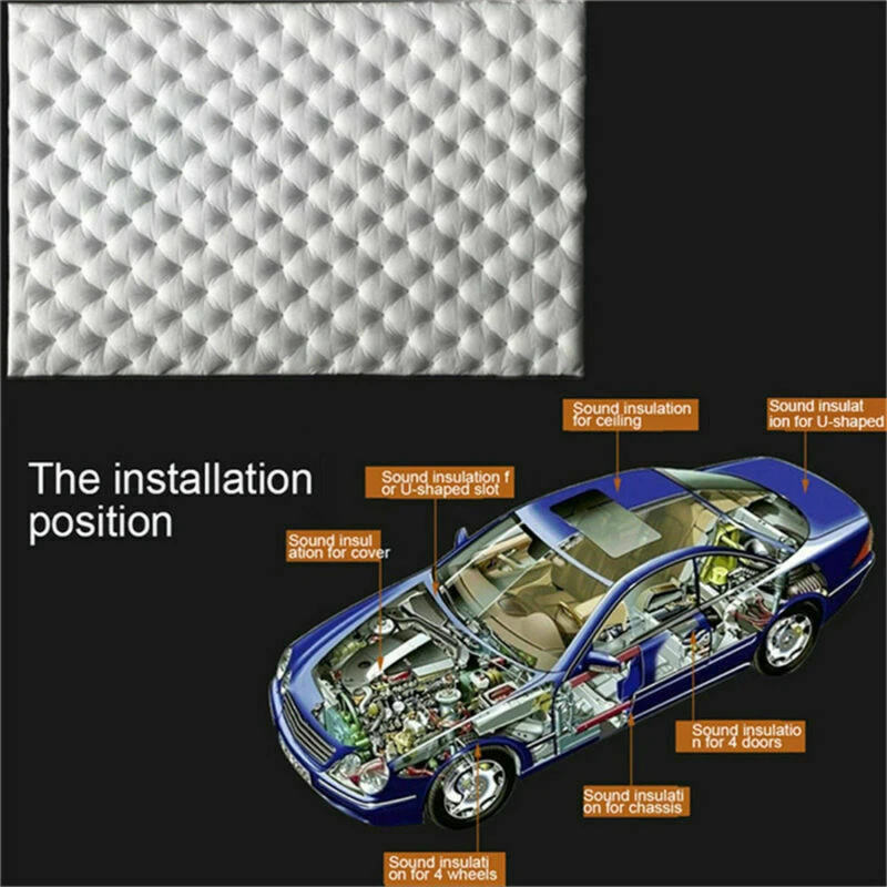 50x80cm Car Sound Insulation Cotton Soundproofing Noise Deadening Mat Self Adhesive Waterproof Flame Retardant