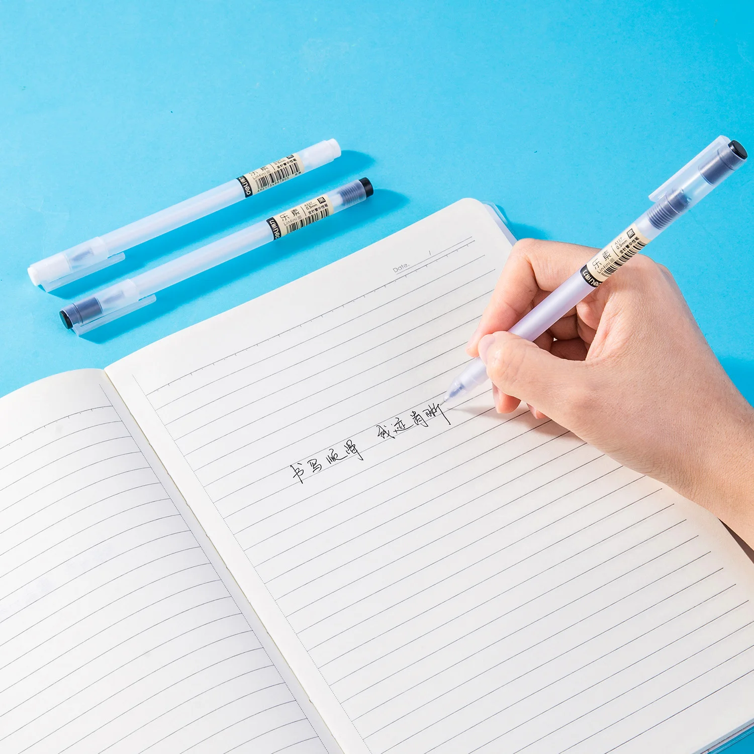 ديلي 12 قطعة قلم جل بسيط 0.5 مللي متر طرف إبرة سوداء قلم حبر جل للكتابة السلسة للطلاب الذين يكتبون القرطاسية المدرسية