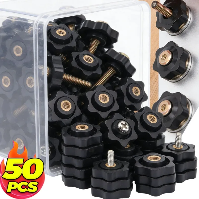M4 M5 M6 M8 Thumb Knob Nut Hand Tighten Nut Plum Blossom Clamping Handle Knob Jig Plum Thread Mechanical Manual Tighten Star Nut