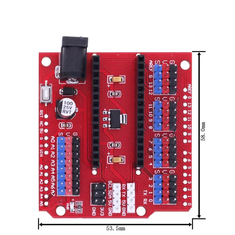 CompatibleNANO V3.0 R3Multi-use Expansion Board Module Pin Header Sensor Development Board Power Base Board