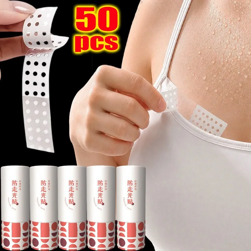 

50Pcs/tube Hollow Breathable Double Sided Body Tape Women Summer Anti-naked Invisible Self-Adhesive Bra Strong Adhesive Patch