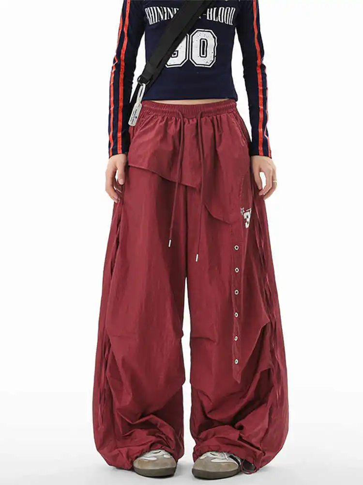 

Women's Y2k Angola Red Jeans Harajuku Japanese 2000s Style Oversize Denim Trousers Vintage Baggy Jean Pants Trashy Clothes 2025