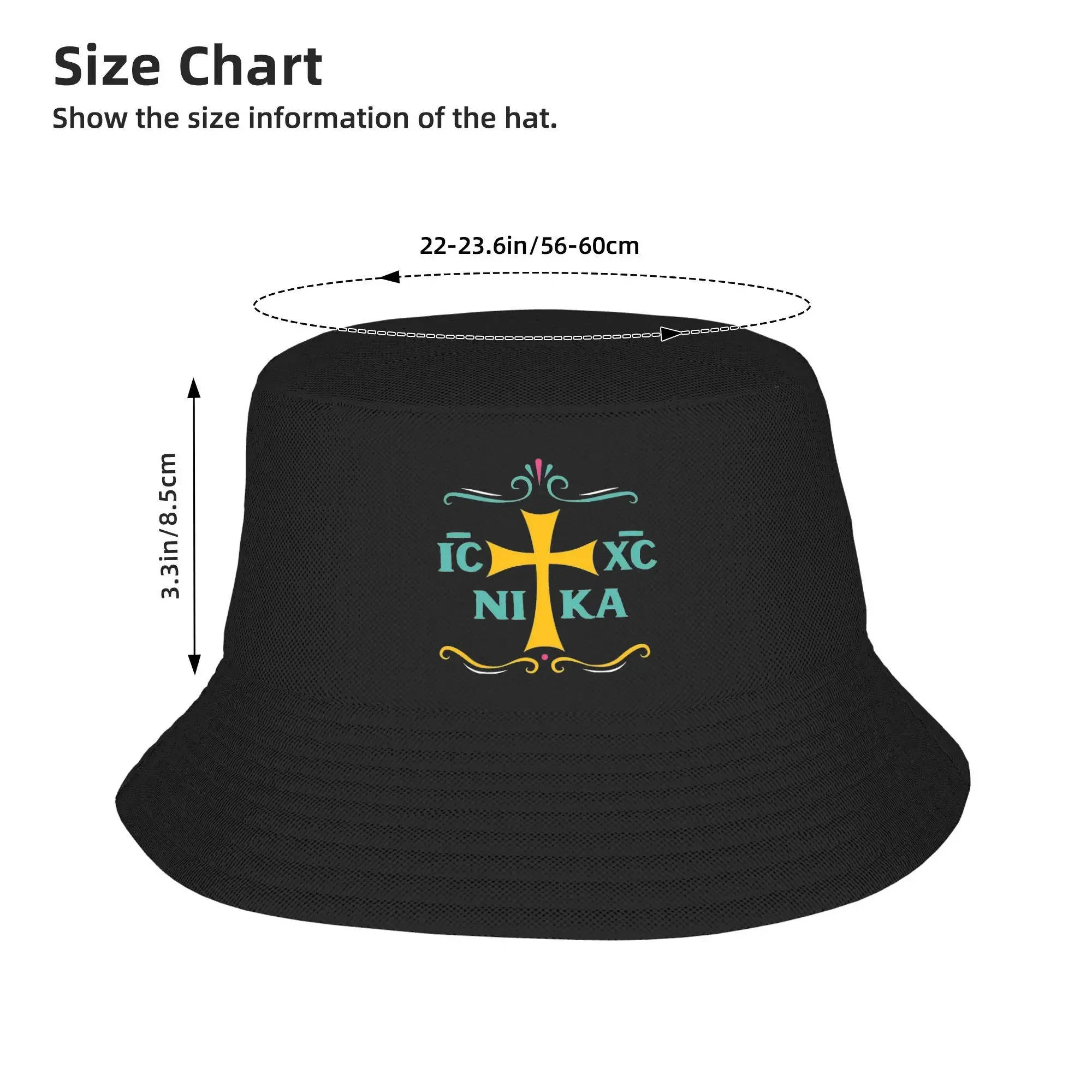 Outdoor Bucket Hat IC XC NIKA Christogram Eastern Orthodox Greek Bob Caps Cotton Fisherman  Christian God New Fishing Cap