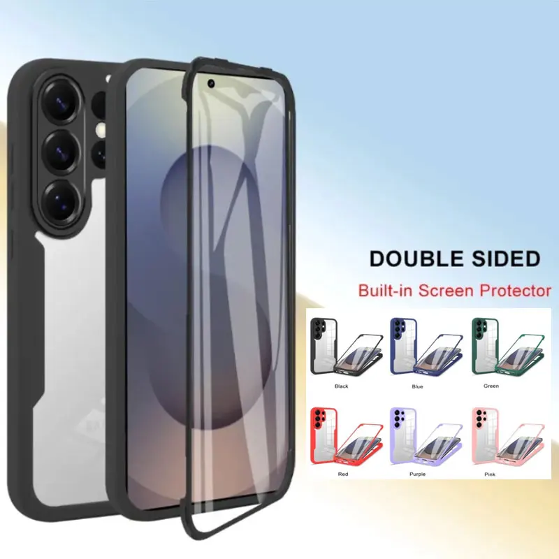 Clear PC Shockproof Case For Samsung S26Ultra S26 Plus Double-sided 360° Full-coverage Screen Cover For Galaxy S26 Ultra Bumper