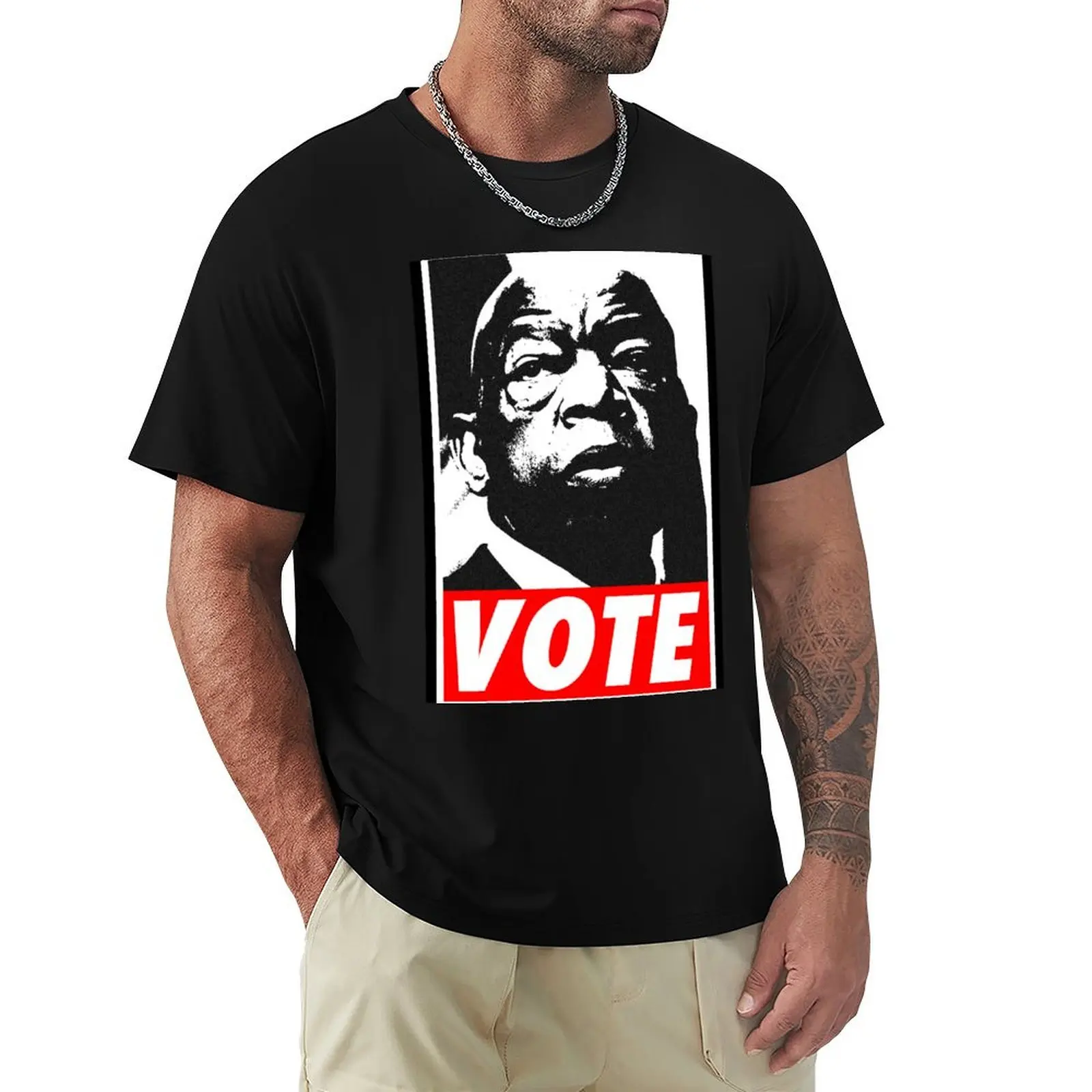 John Lewis - VOTE (black) T-Shirt Plus Size Summer Short Sleeve T-Shirt