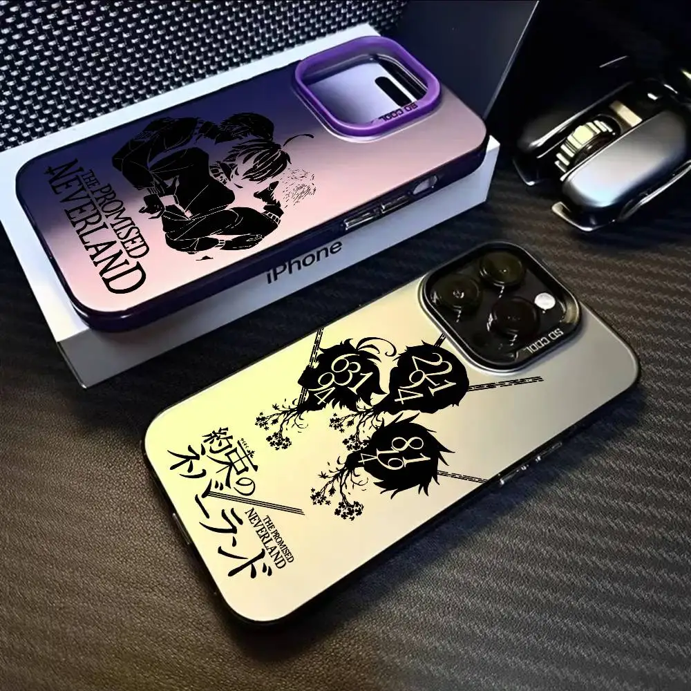 

T-The P-Promised NeverlandS Phone Case For iPhone 17 16 15 14 13 12 11 Pro Max Black Purple Matte Laser Metallic Aurora Funda