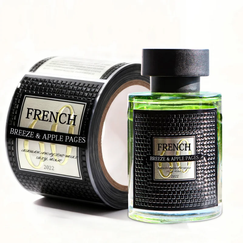 custom.Custom Parfum Label Embossed Printing Metallic Foil Perfume Fragrance Cosmetic Stickers Spray Bottle Packag