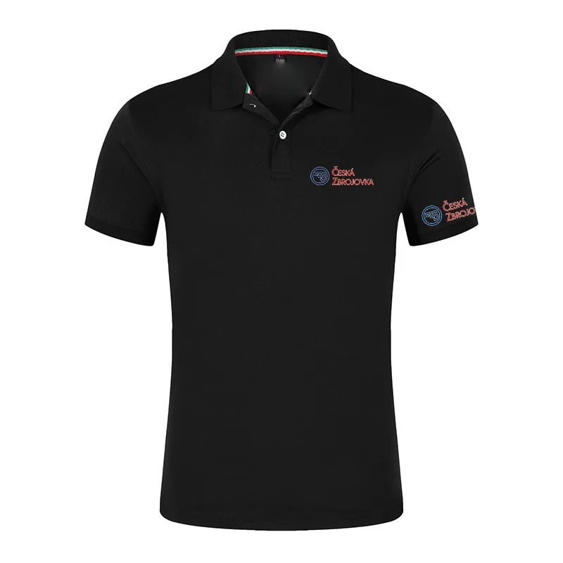 2026 Firearms Sign CZ Ceska Zbrojovka Print Summer Men's New Short Sleeves Solid Color Casual Business Regular Polo Shirt Tops