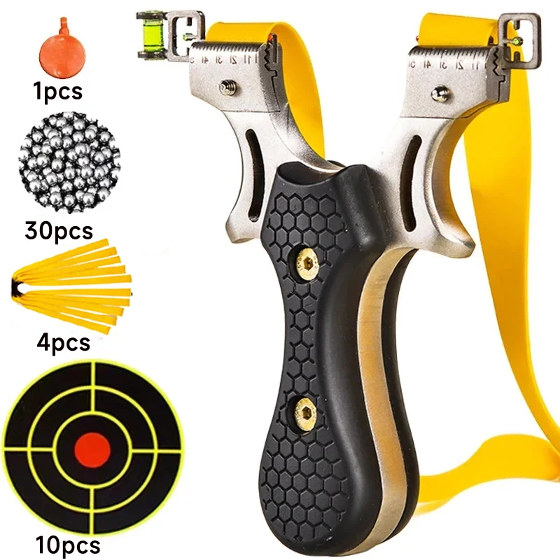 

Metal Slingshot Aim Assist Simple Shot High Precision Slingsshot for Hunting Kit Skin Band Package Outdoors Hunting