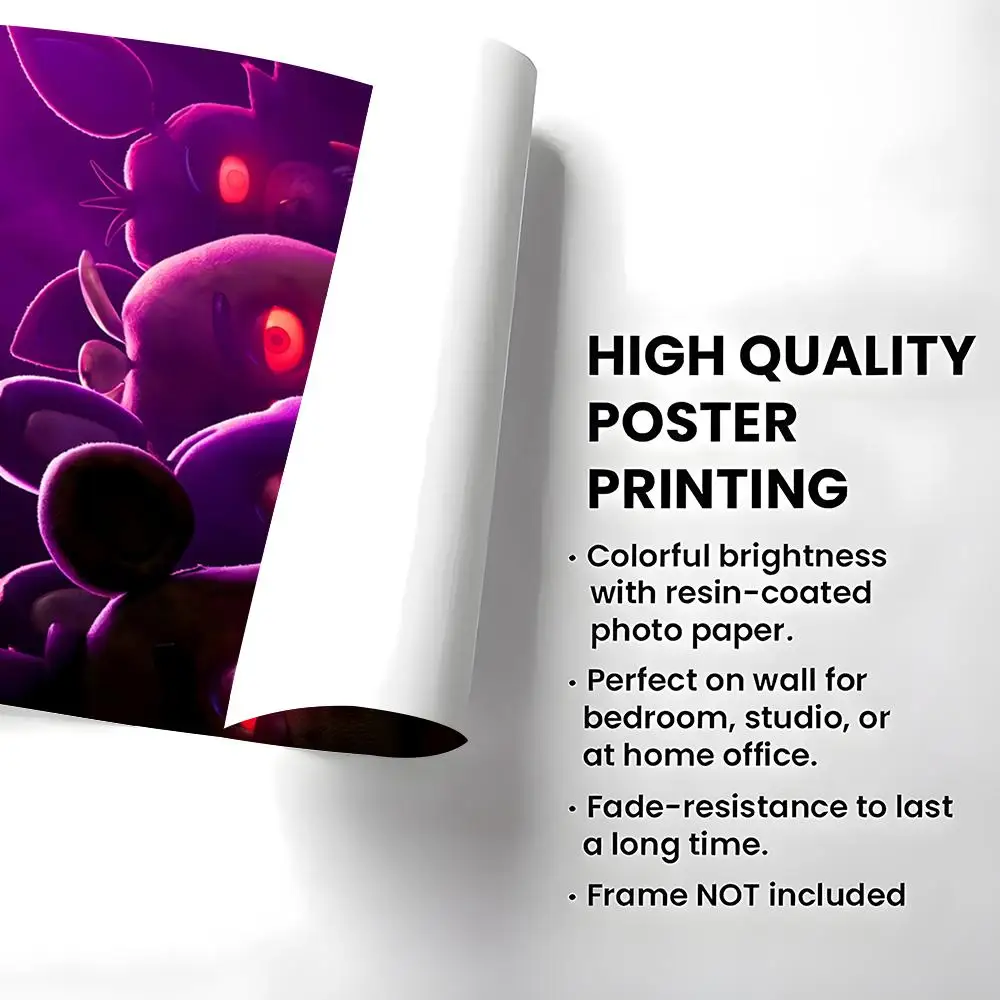 Game Fnaf Five-nights-At-Freddys Poster Self-adhesive Art Waterproof Paper Sticker Coffee House Bar Room Wall Decor