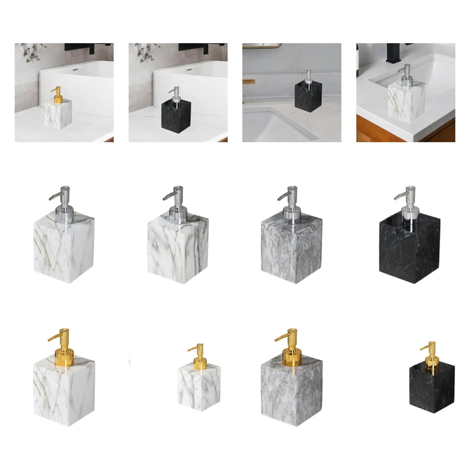 

Диспенсер для мыла с мраморной текстурой, 400 мл, из прочной смолы, для домашней кухонной столешницы
