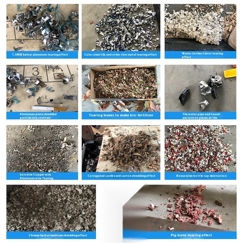 Small Universal Dual Shaft Single Motor Crusher Plastic Knife Box Scrap Metal Shredder