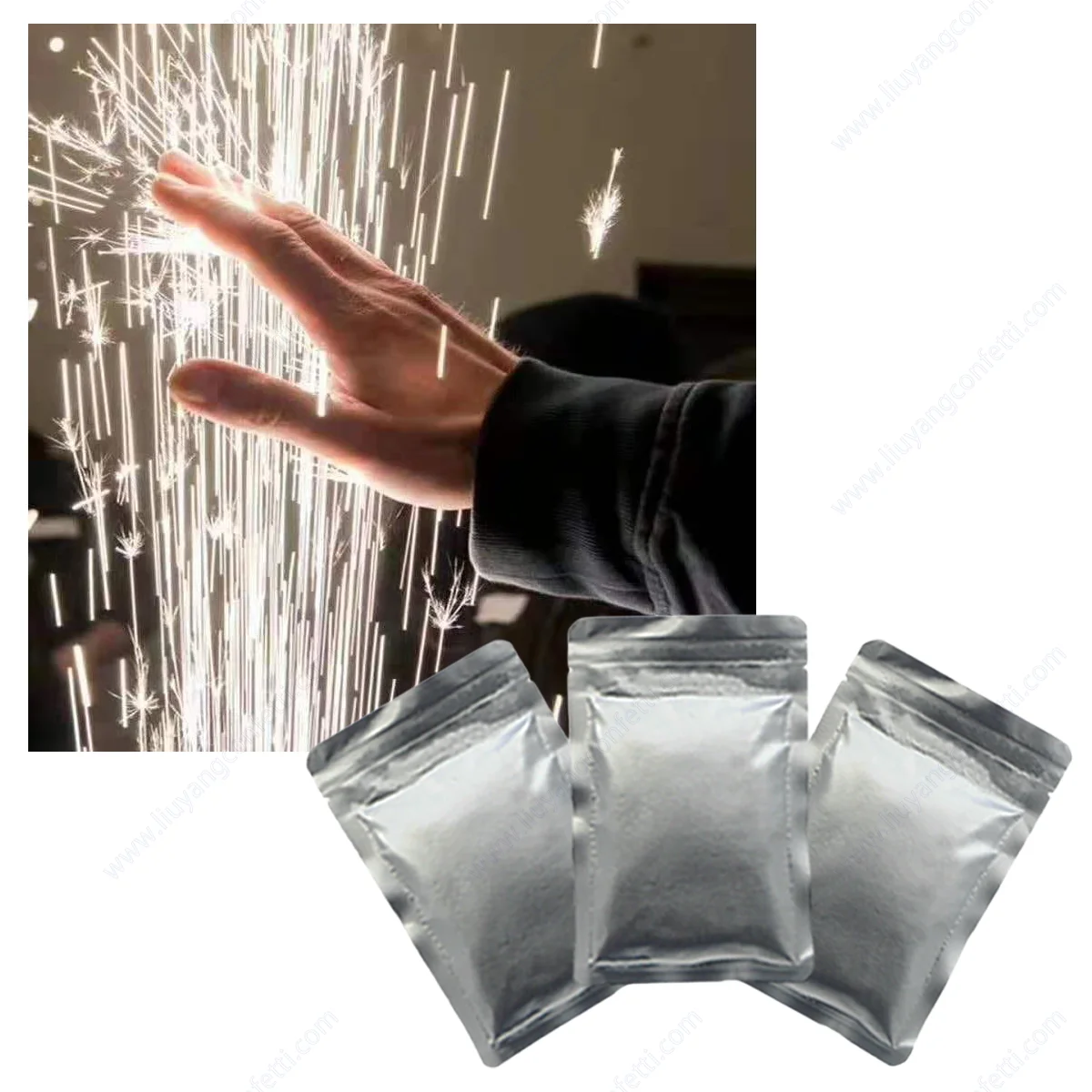 4Bag Cold Spark Machine High-Purity Ti Powder for Stage Machine Effect DMX Fountain Sparkular Bar Party Wedding Gender Reveal DJ