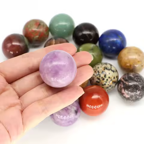 30mm Natural Stone Ball Reiki Healing Crystal Massage Sphere Mineral Specimen Energy Meditation Gems Globe Home Decoration Gifts
