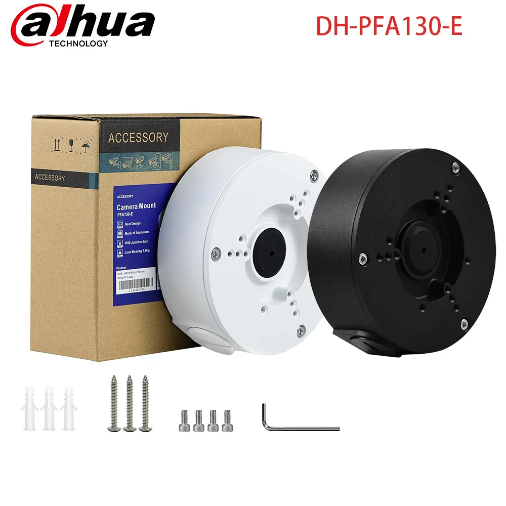 Dahua Junction Box 4pc PFA130-E Bullet Turret IP Camera Black White