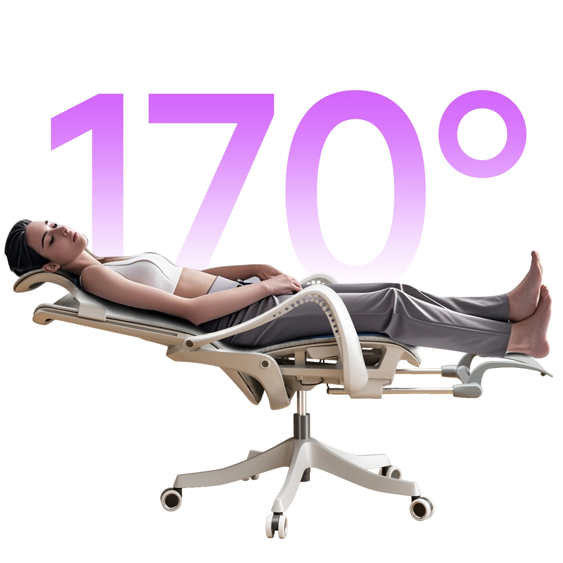 Sit and lie down dual-purpose lunch break chair can lie flat and sleep boss chair nap swivel chair ergonomic  office