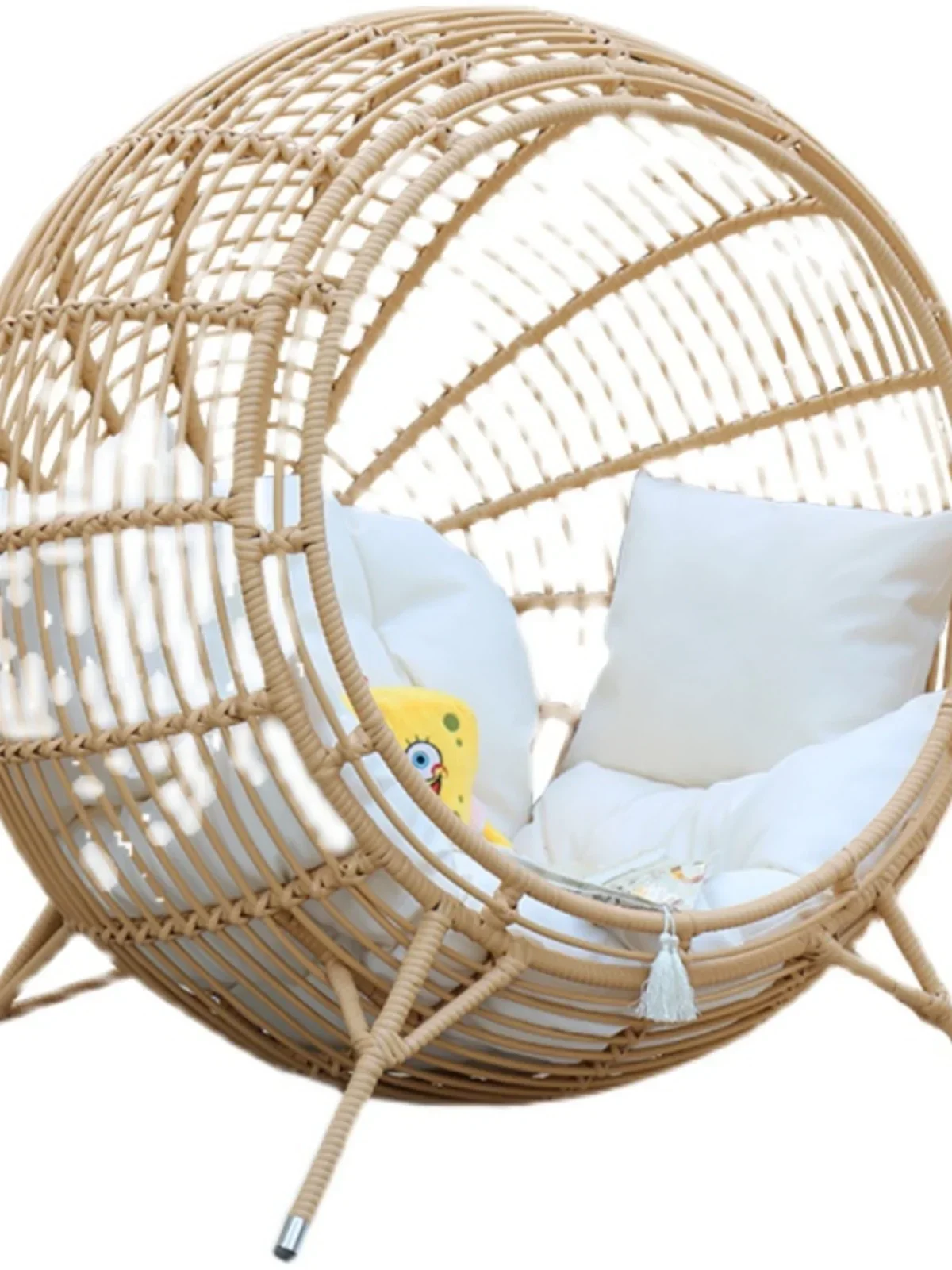 Lazy person rattan chair circular outdoor rattan bed