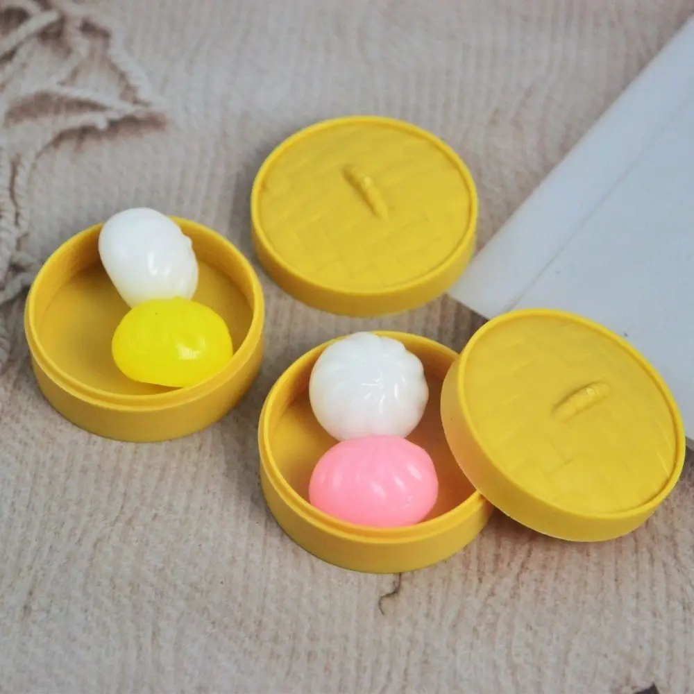 Prank Soft Cute Mini Dumplings Squishy With Steamer Squeezable Squishy Crystal Bun Pinch Food Shape Fidget Sensory